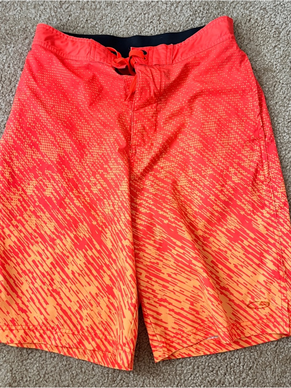 Champion Men's Red and Yellow Gradient Swim Board Shorts
